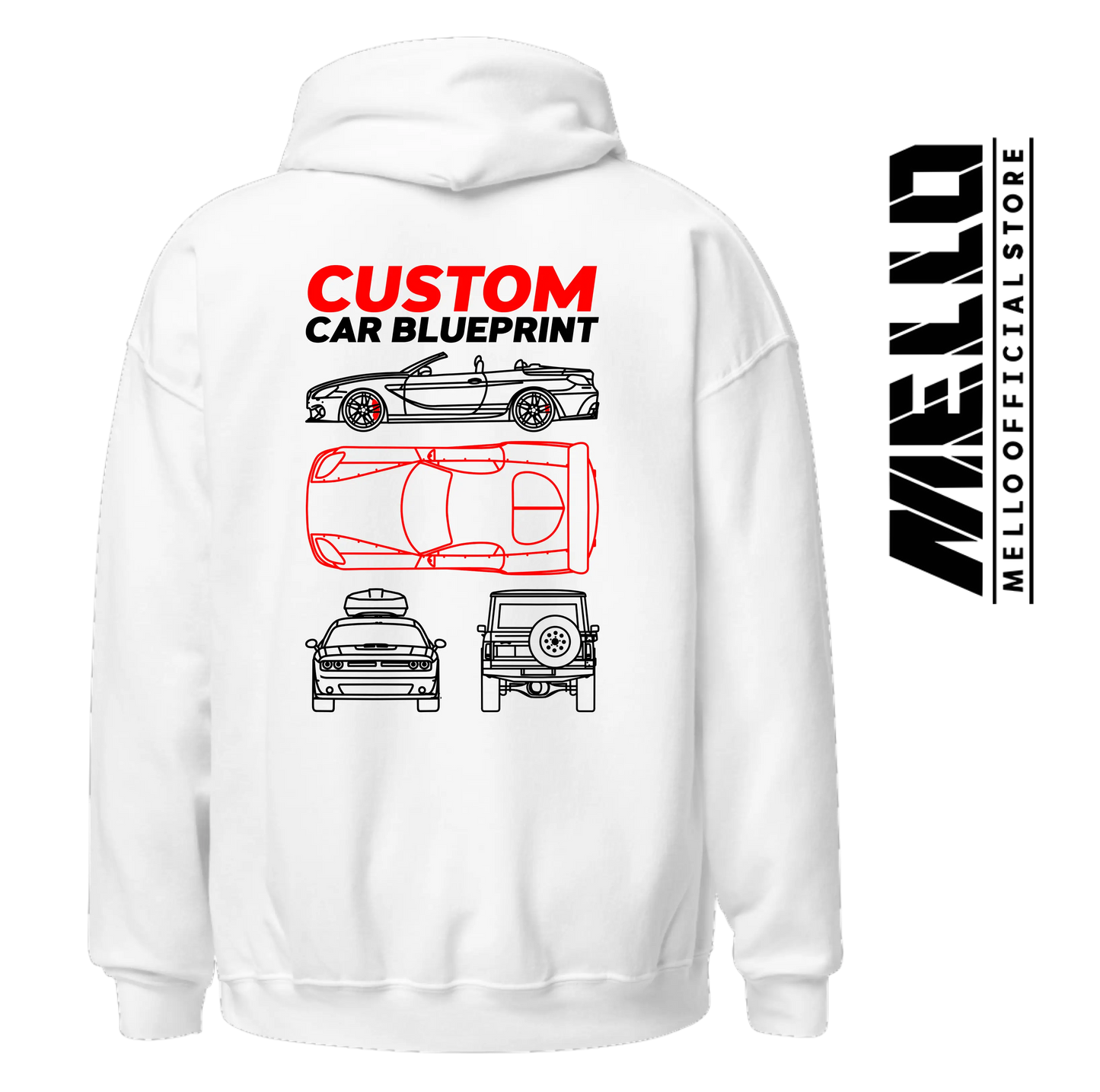 Custom Blueprint Hoodie - Premium