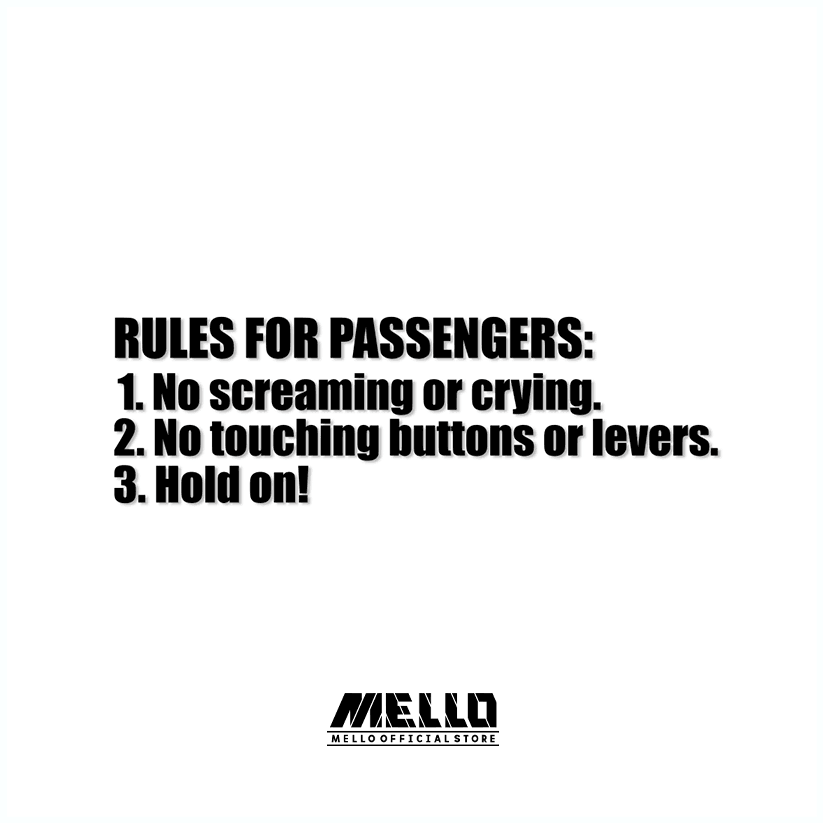 Rules for passengers Sticker - Mello's Shop