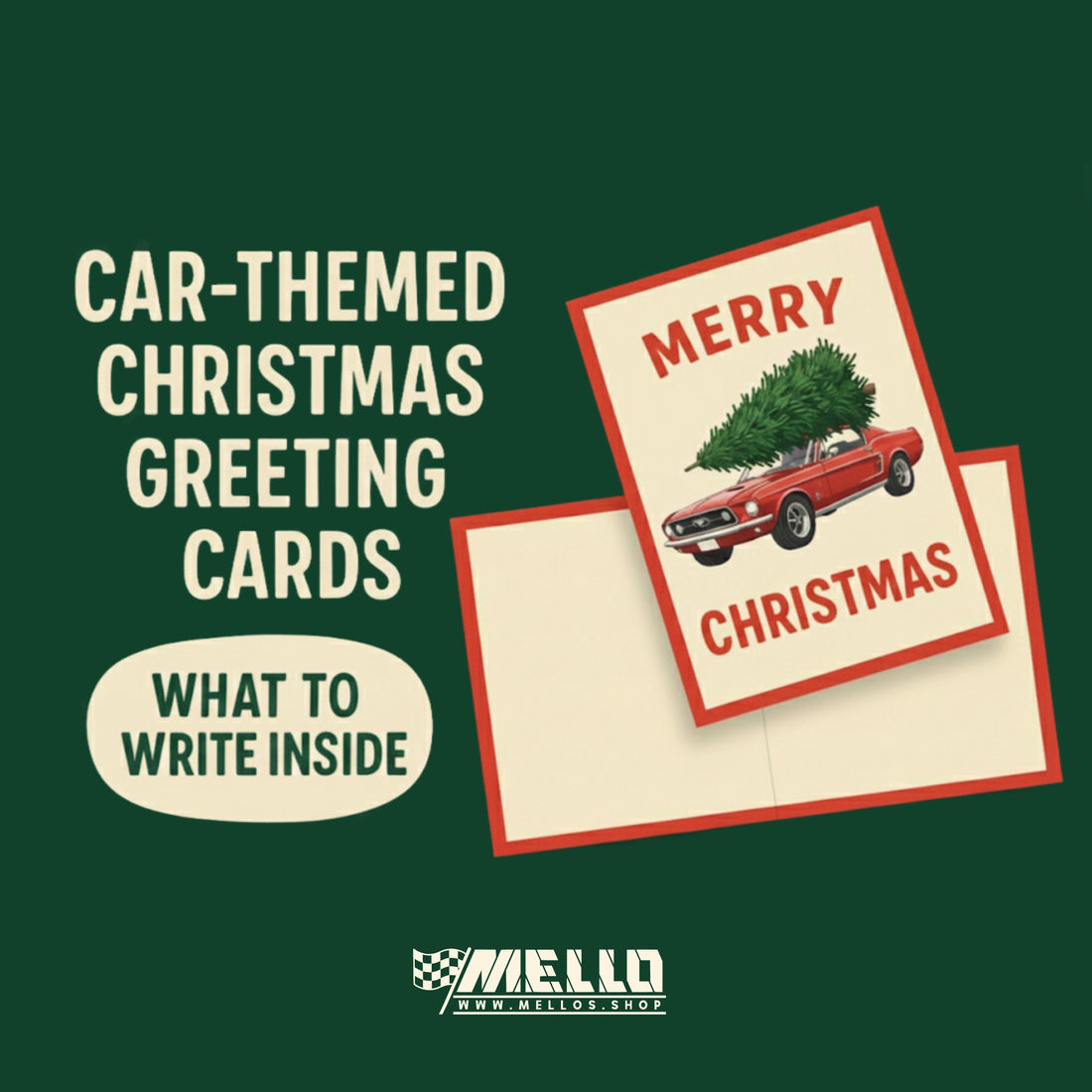 Car-Themed Christmas Greeting Cards: What to Write Inside a Car enthusiasts Xmas Card