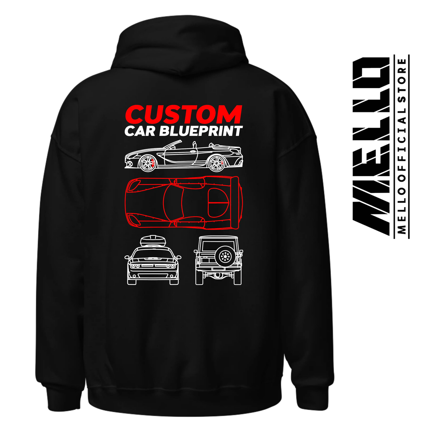 Custom Blueprint Hoodie - Premium