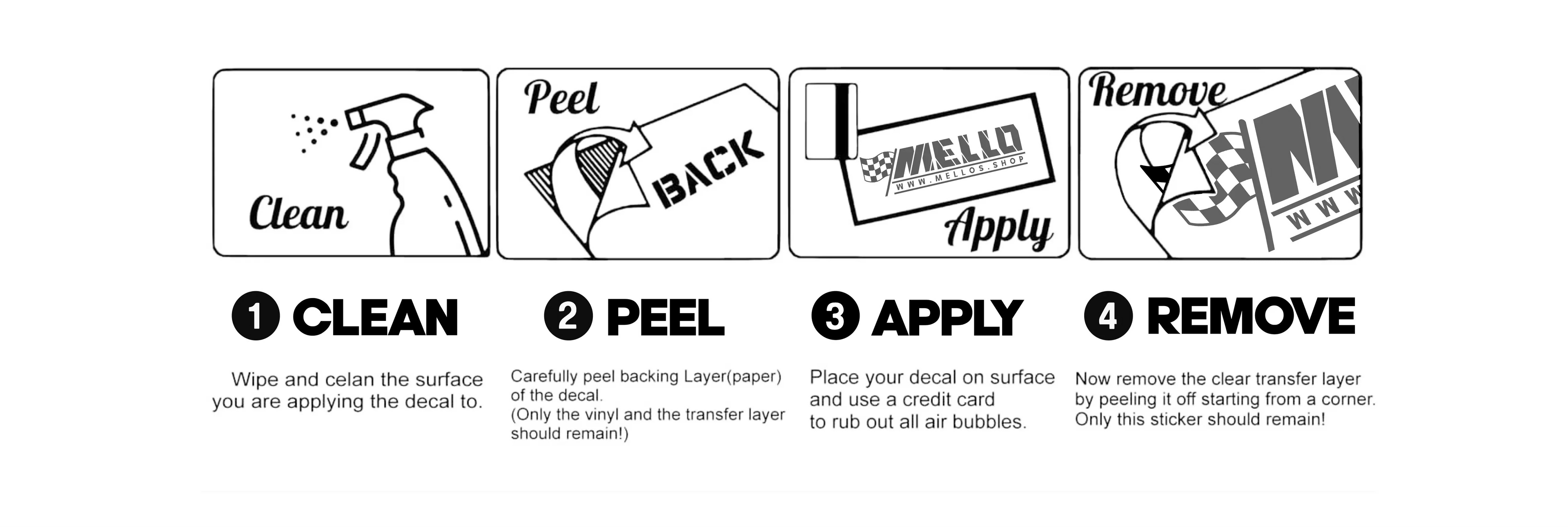 Sticker instructions for cars and customers