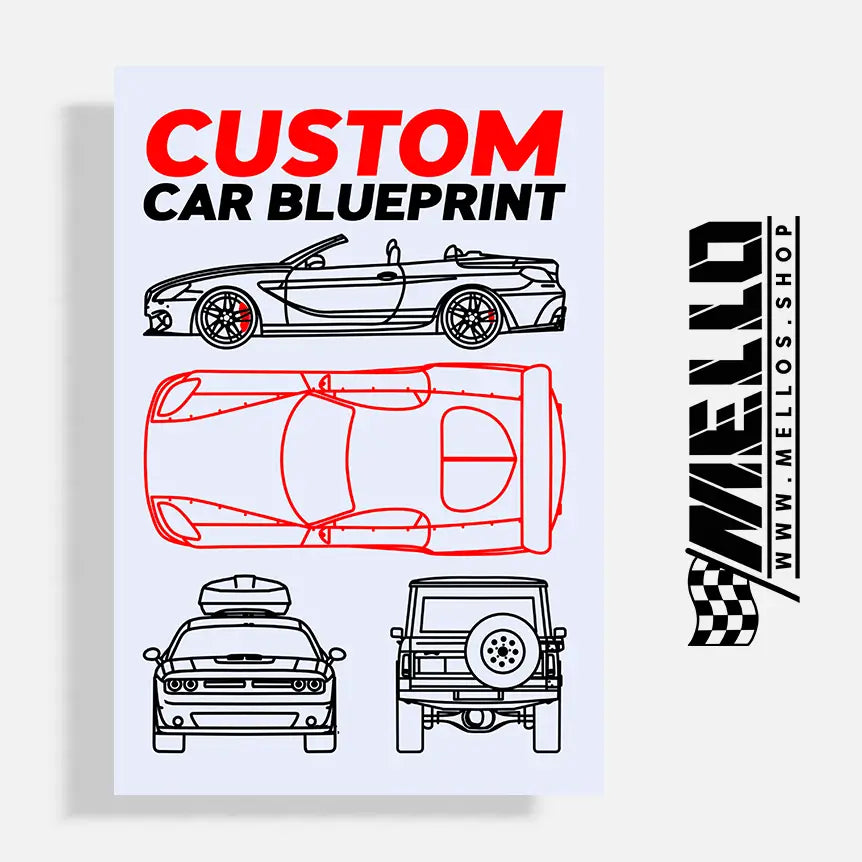 Blueprint of YOUR CAR on a Poster