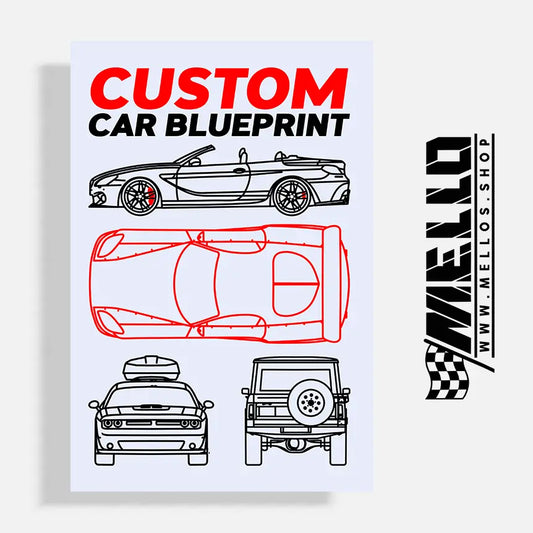 Blueprint of YOUR CAR on a Poster