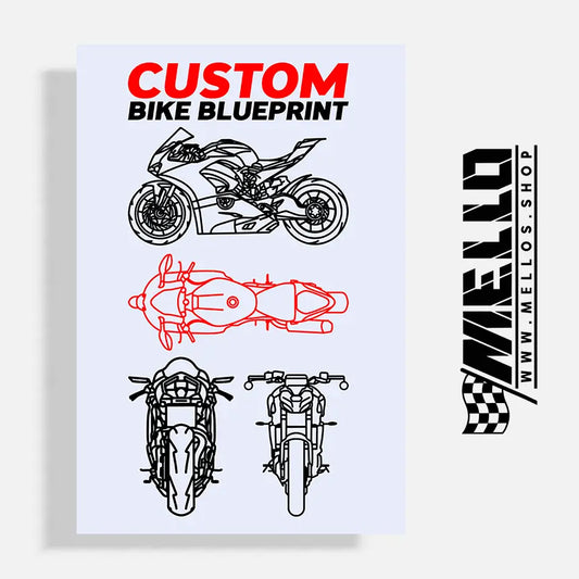 Blueprint of YOUR BIKE on a Poster